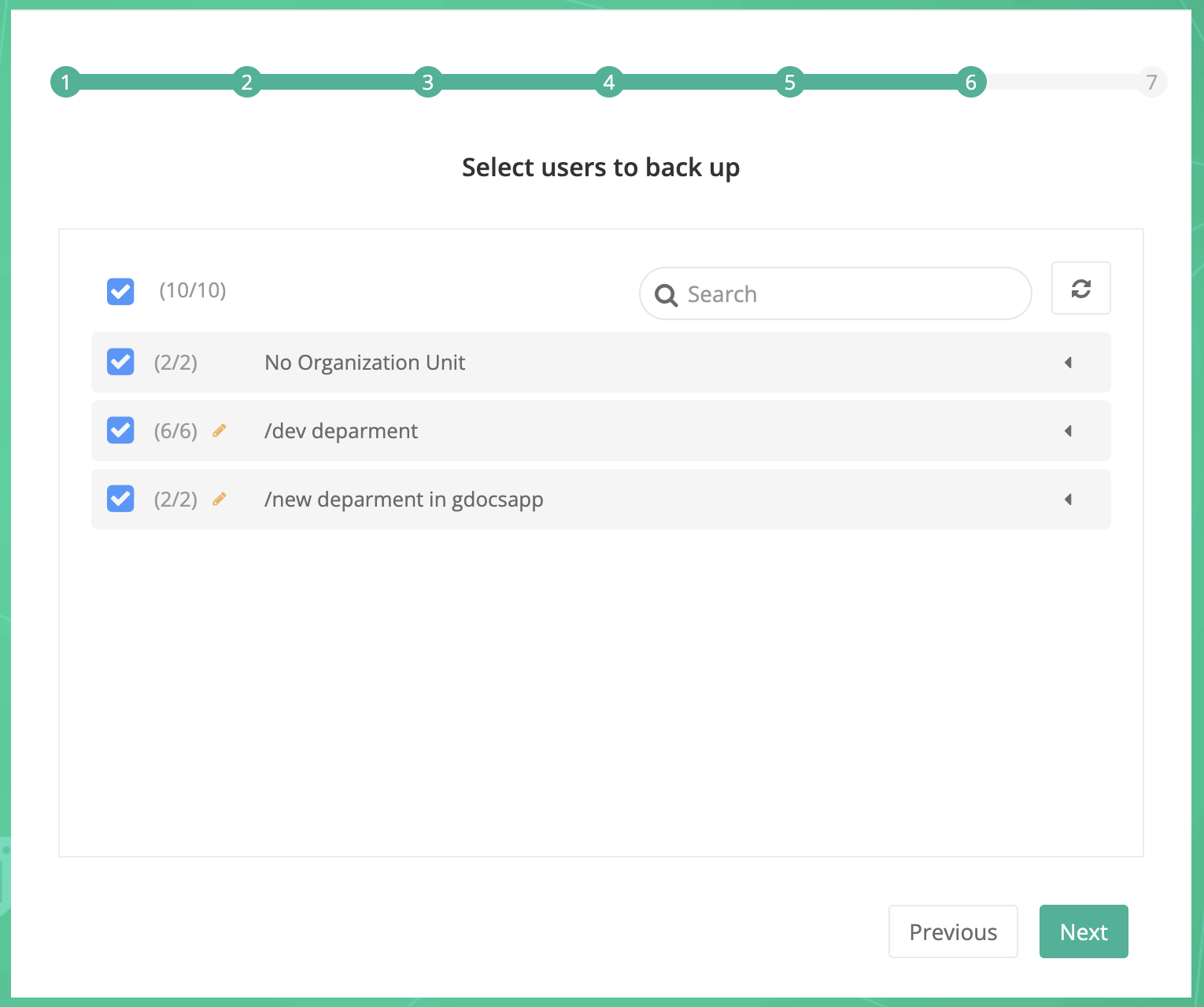 select GSuite user